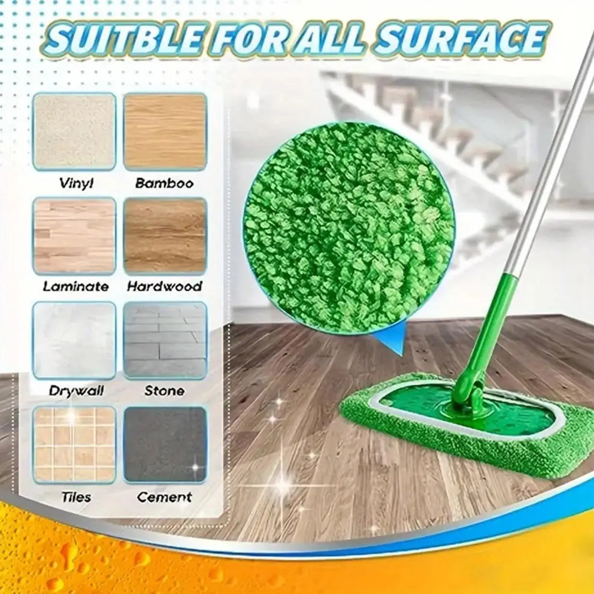 Reusable Microfiber Mop Pads – Washable Wet & Dry Floor Cleaner Microfiber Mop Pads Babs
