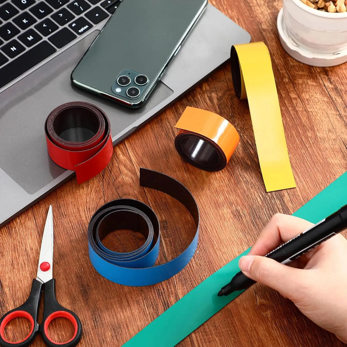 Dry Erase Magnetic Tape – Colored Writable Strips for Classroom Magnetic Label Tape Babs