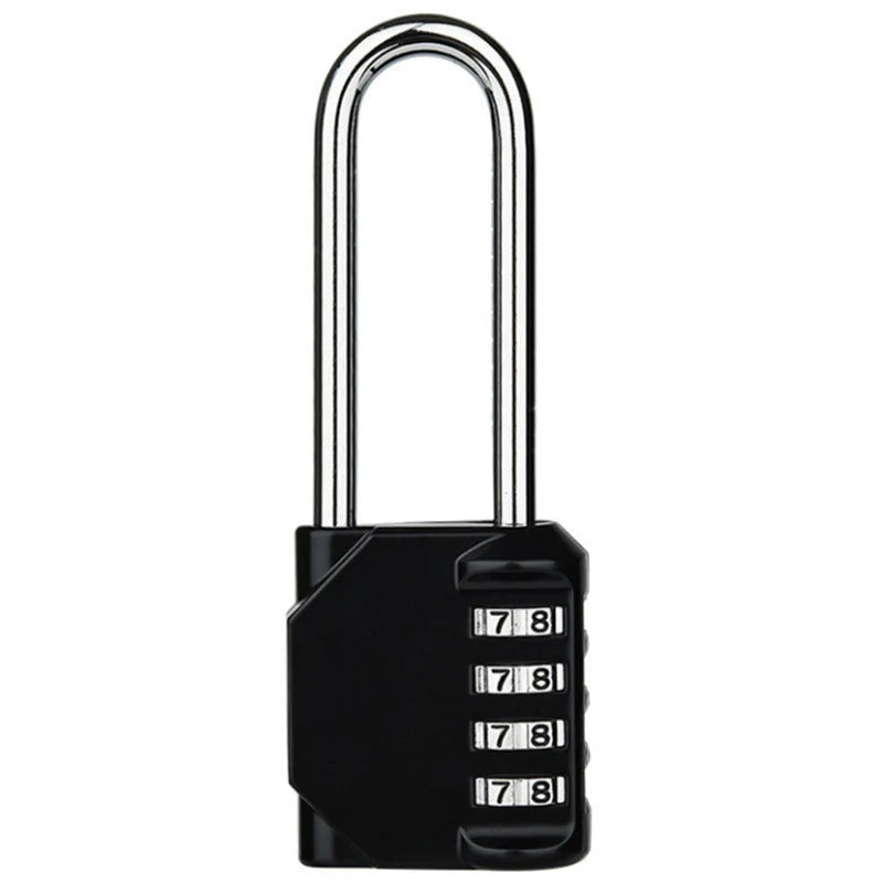 4-Digit Combination Padlock – Waterproof Long Shackle 1-2 Pack Combination Padlock Babs black