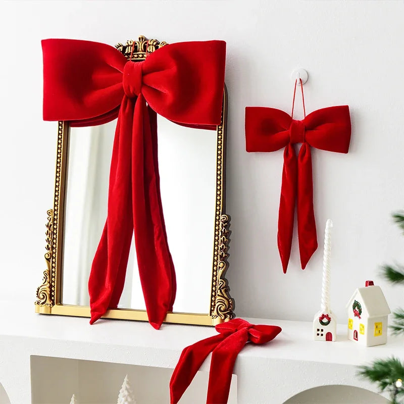 12pcs Velvet Christmas Bows – Tree & Party Hanging Ornaments Christmas Bow Ornaments Babs