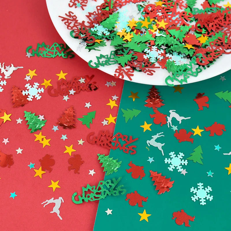 Christmas Table Confetti Snowflake & Xmas Tree Sequins 15g Holiday Party Confetti Babs