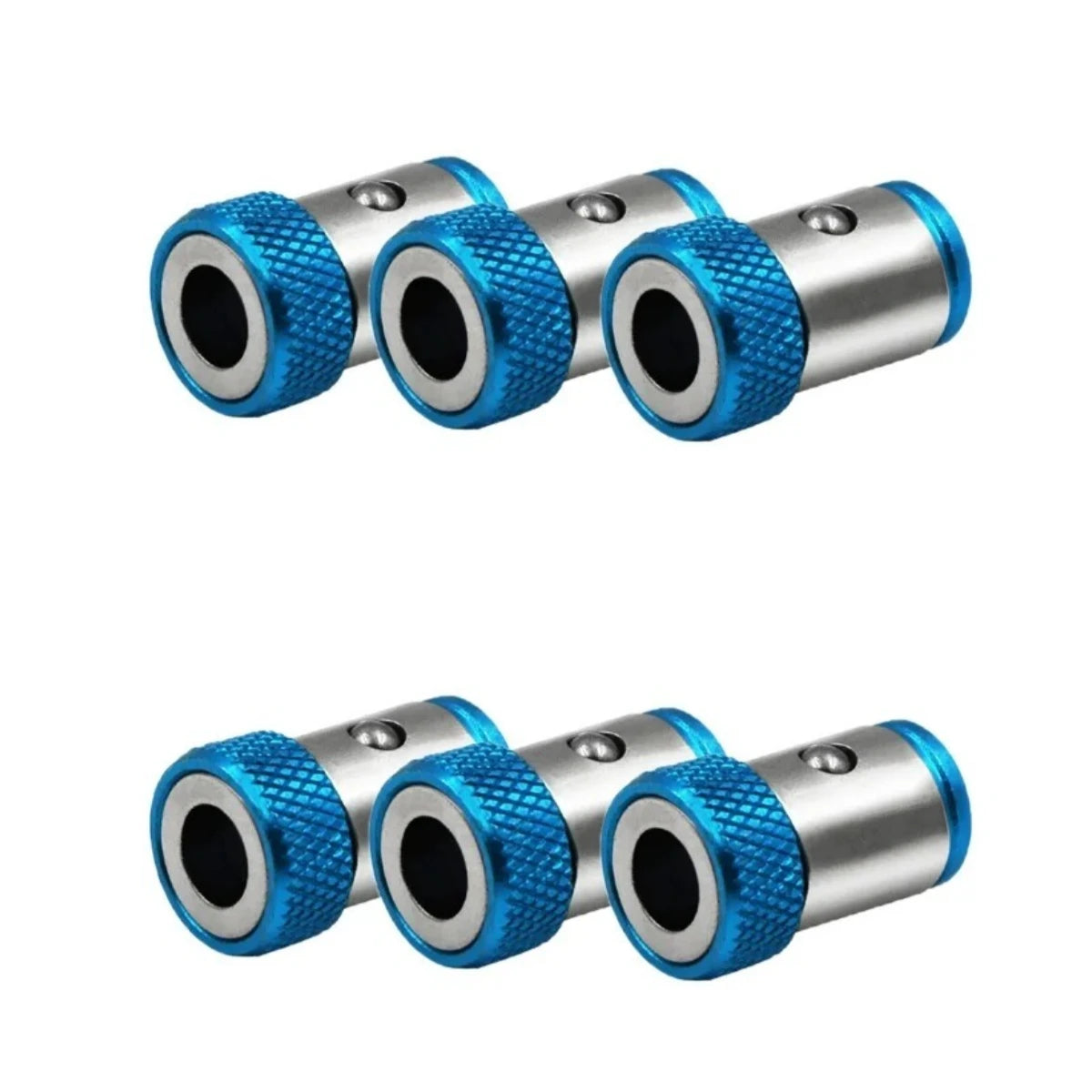 Magnetic Ring for Screwdriver Bits – Aluminum Alloy, 3 or 6 Pack Magnetic Bit Ring Babs 6pcs blue