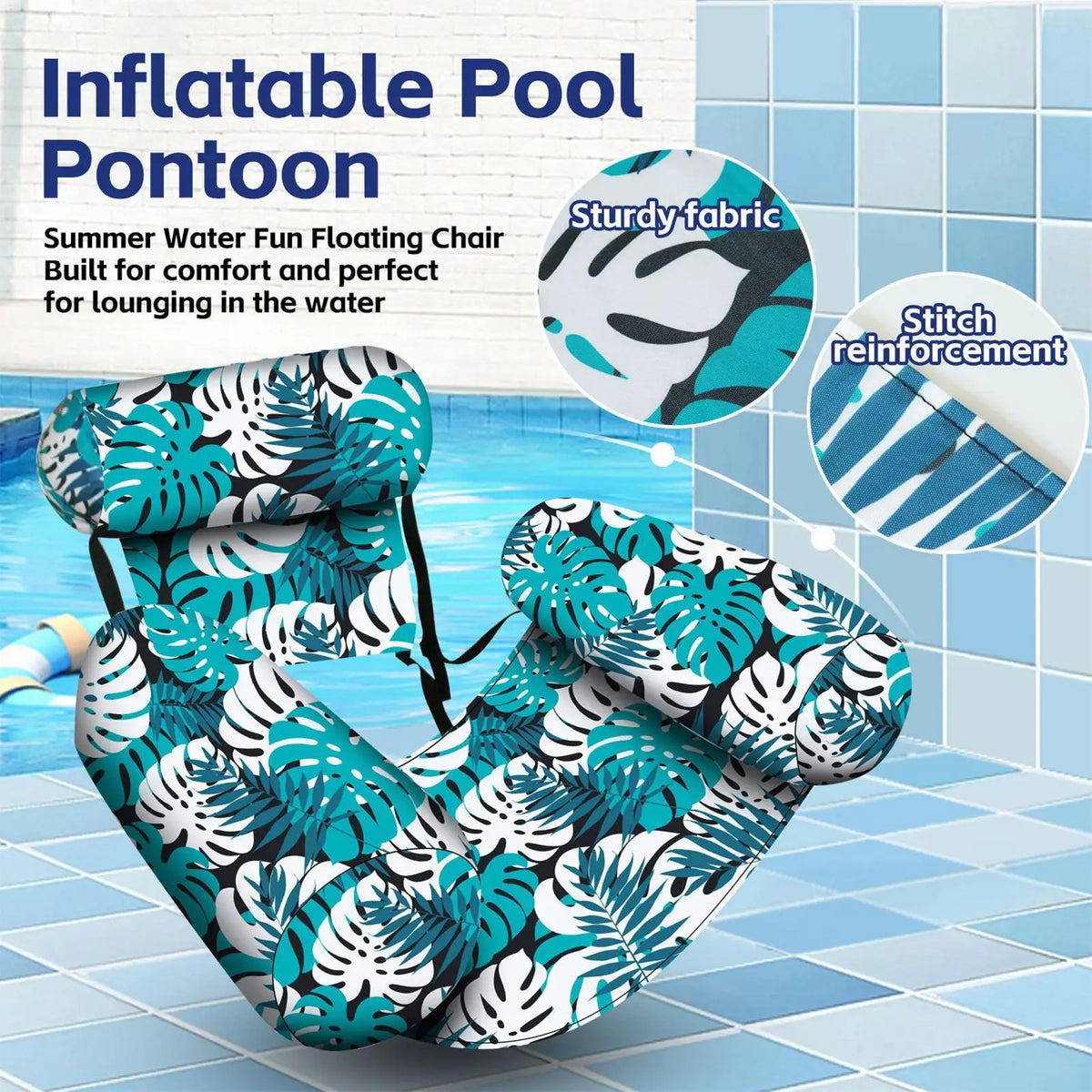 Inflatable Pool Hammock Chair – Floating Water Lounge Float Inflatable Pool Float Babs