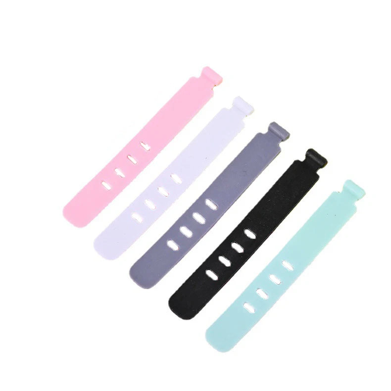 Silicone Cable Organizer Clips & Cord Management Wire Straps Cable Organizer Clips Babs 5Pcs Random color