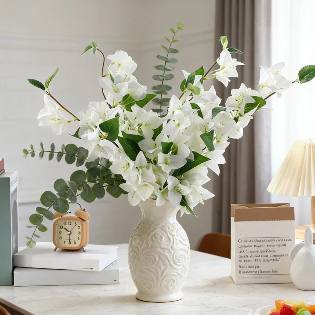 5Pcs Artificial Silk Rose Bouquets for Wedding & Home Decor Artificial Flower Bouquet Babs
