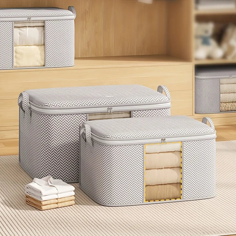 Large Foldable Quilt Storage Box – Waterproof & Clear Window Foldable Storage Box Babs