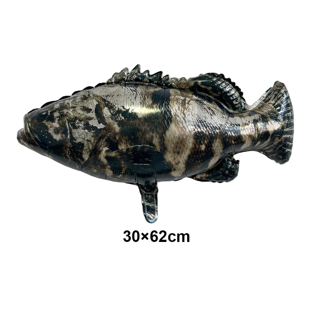 Fish Foil Balloons – Fishing Themed Birthday Party Decor Party Foil Balloons Babs army green As pictures show
