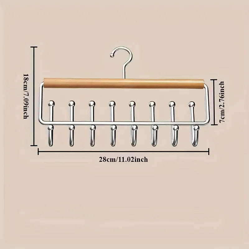 Wall-Mounted Metal Coat Rack with 8 Hooks & Storage Shelf Wall-Mounted Coat Rack Babs