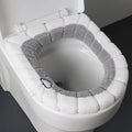 Stretchable Washable Toilet Seat Cushion Cover with Handle Toilet Seat Cover Babs Gray