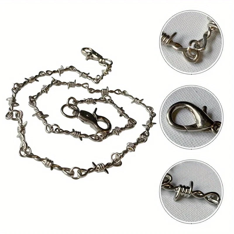 Punk Silver Pants Waist Chain – Unisex Hip-Hop Zinc Alloy Pants Waist Chain Babs Geometric Belly Chains body|1pcs