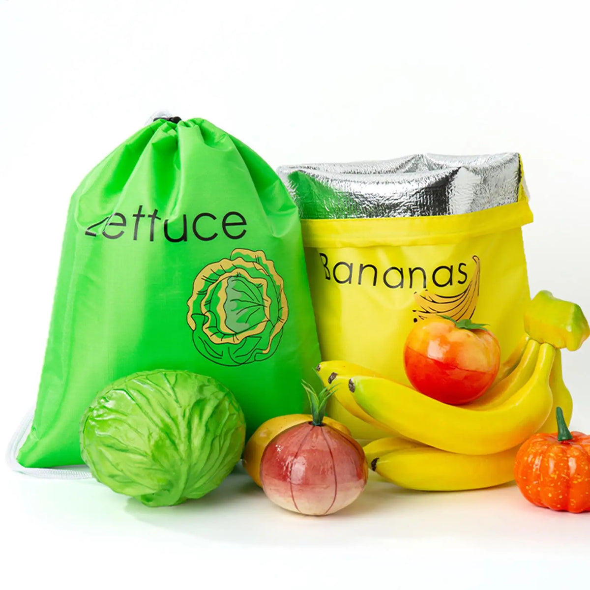 Insulated Drawstring Fruit & Vegetable Fresh-Keeping Bag Produce Storage Bag Babs
