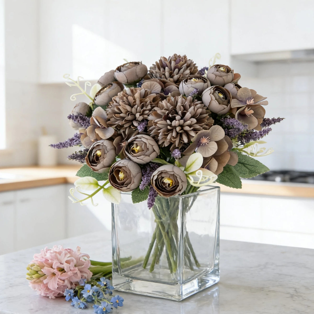 Artificial Silk Hydrangea Rose Bouquet | Home & Wedding Decor Artificial Flower Bouquet Babs