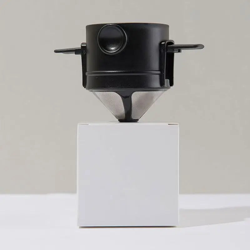 Foldable Pour Over Coffee Dripper – Reusable Stainless Filter Pour Over Coffee Dripper Babs black
