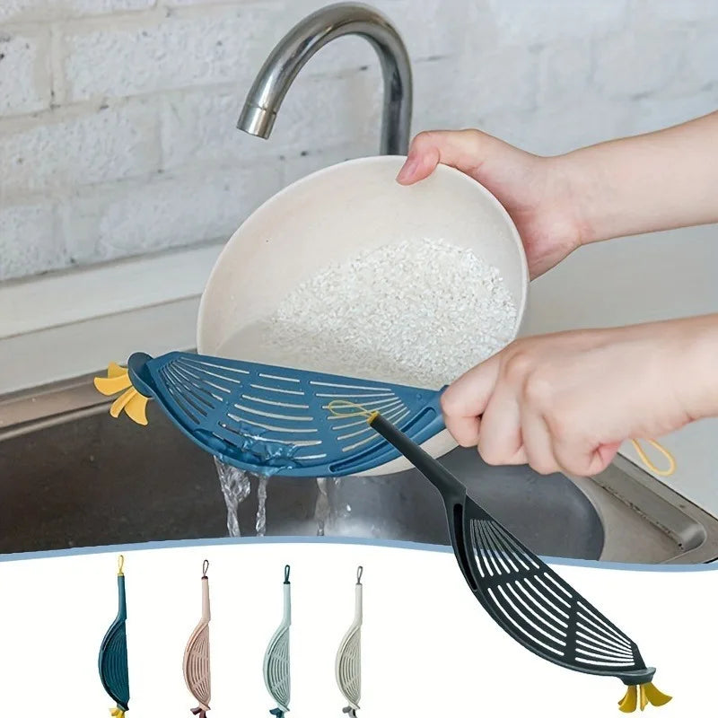 Handheld Pot Strainer with Handle – Rice, Pasta & More Kitchen Strainer Babs