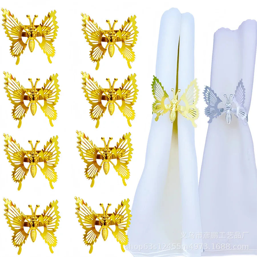 Spring Butterfly Napkin Rings Set | Wedding & Party Table Decor Napkin Rings Set Babs