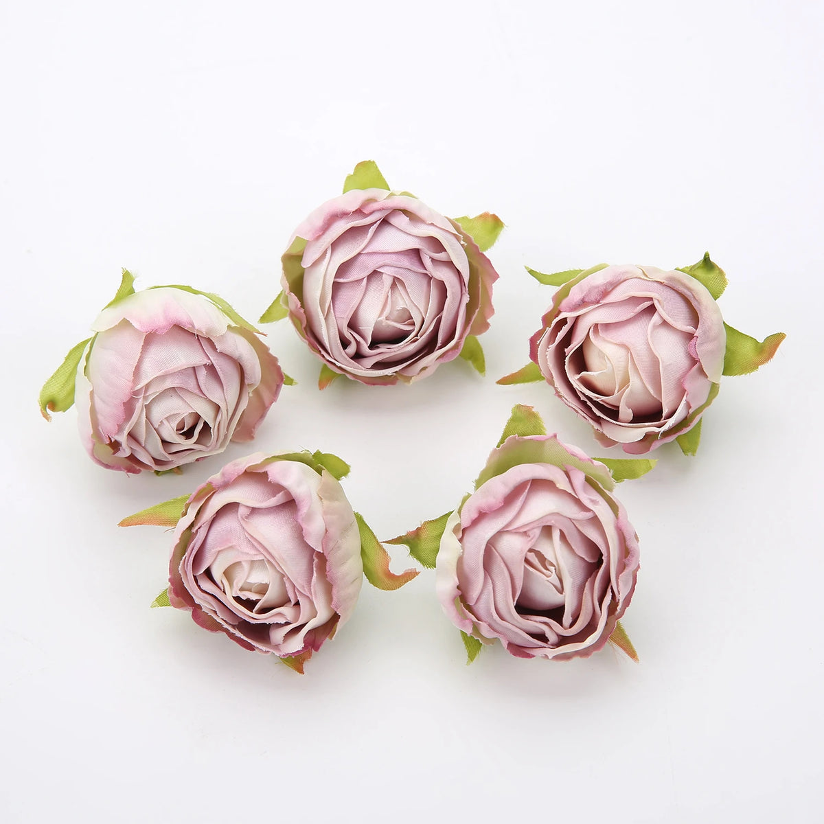 Artificial Silk Rose Flower Heads 5/10Pcs – Wedding & DIY Decor Artificial Silk Flowers Babs Light Purple 10Pcs
