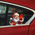 Santa Claus Waving Christmas PVC Sticker – Car & Window Decal Holiday Vinyl Sticker Babs 1pc