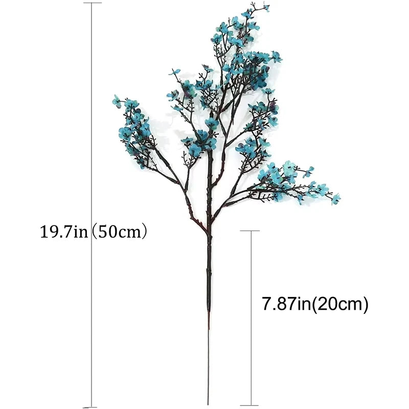 White Artificial Cherry Blossom & Gypsophila Silk Flowers Artificial Silk Flowers Babs Dark Blue
