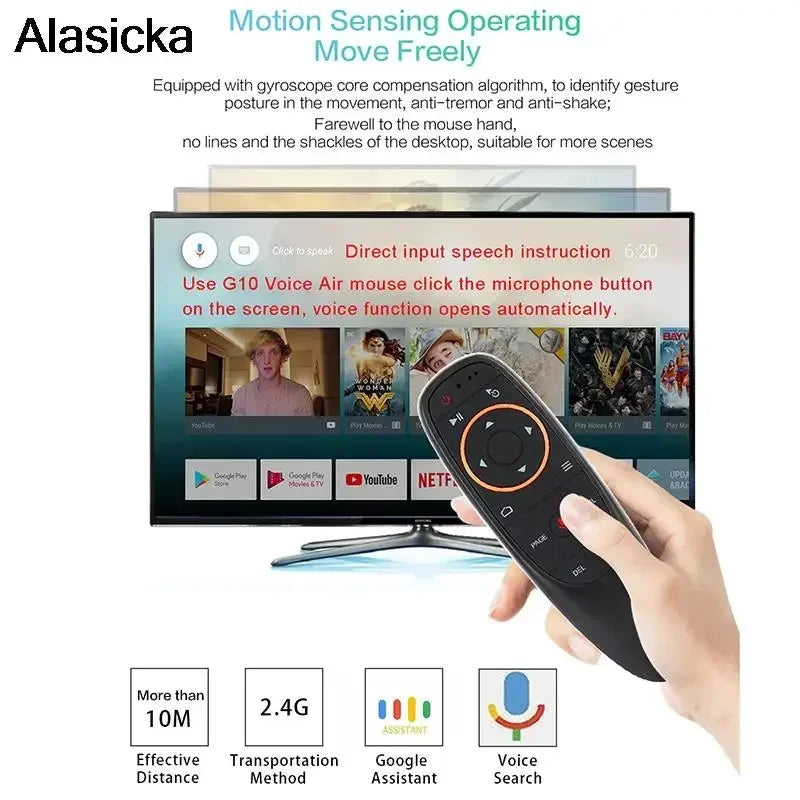 G10S Pro 2.4GHz Air Mouse Remote – Voice, Gyro & Backlit Keys Wireless Air Mouse Remote Babs