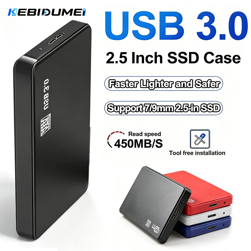 USB 3.0 2.5" SATA HDD SSD External Hard Drive Enclosure | 5Gbps Hard Drive Enclosure Babs