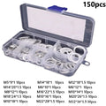 Copper Washer Gasket Set 50/100/120 Pcs Flat Ring Seal Kit Copper Washer Kit Babs 150pcs sheet