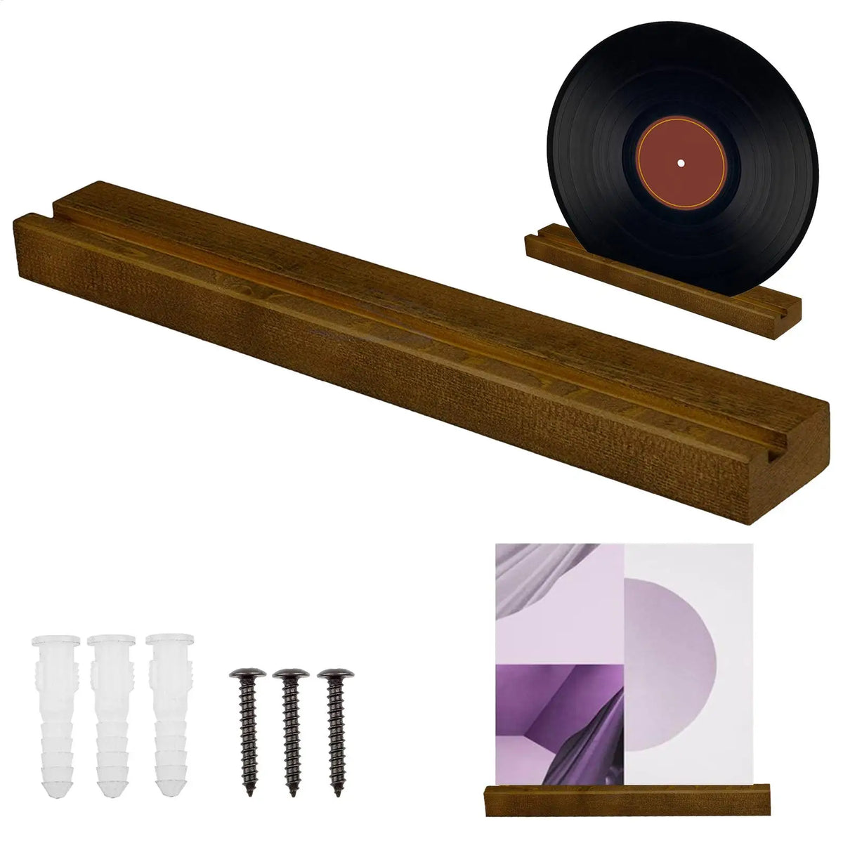 Wooden Wall Mount Vinyl Record Holder & Display Shelf Vinyl Record Shelf Babs