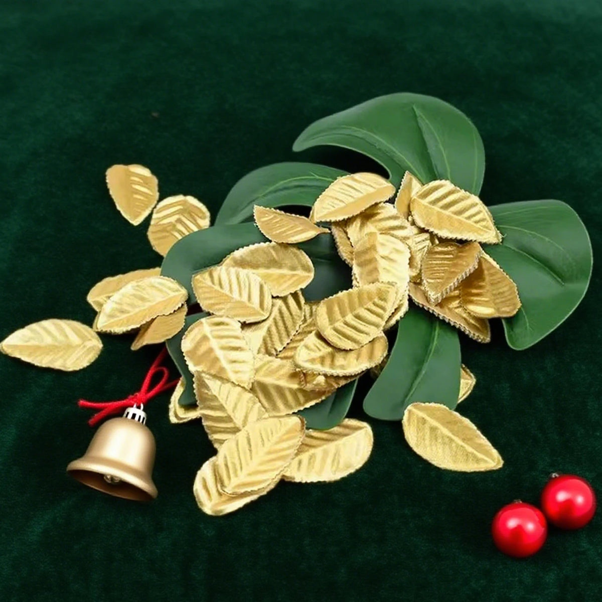 100/200 Pcs Silk Rose Leaves Artificial Gold Leaf Home Decor Artificial Silk Leaves Babs
