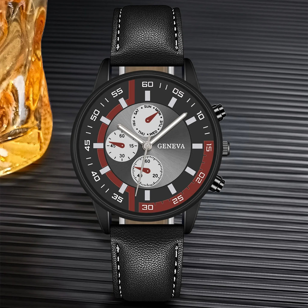 ISHOWTIENDA Men's Quartz Watch – Roman Numeral Auto Date Men's Quartz Watch Babs Black
