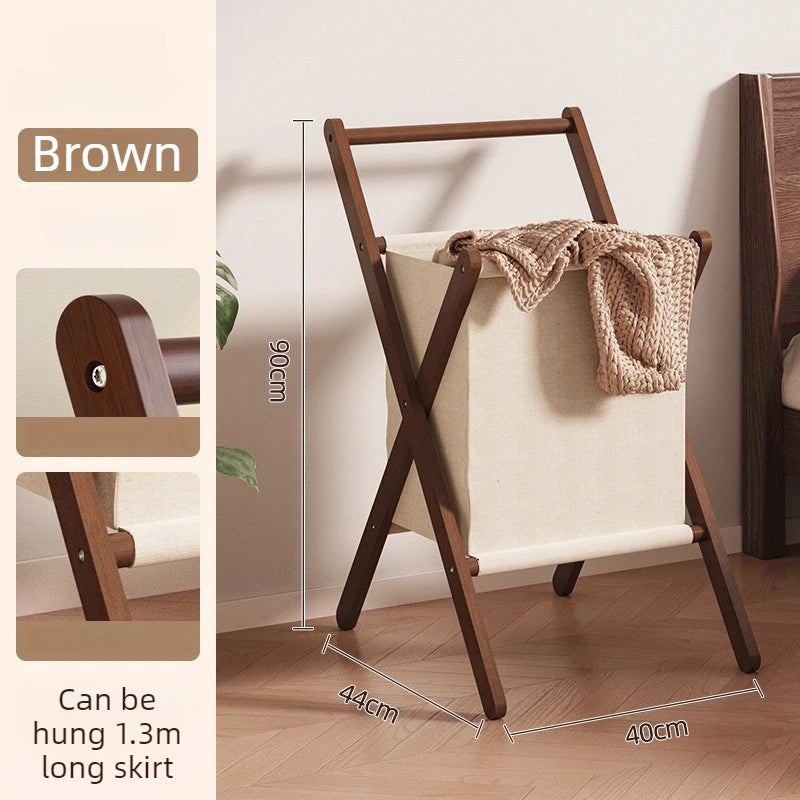 Wooden Standing Coat Rack | Modern Beech Clothes Organizer Standing Coat Rack Babs Brown-40CM
