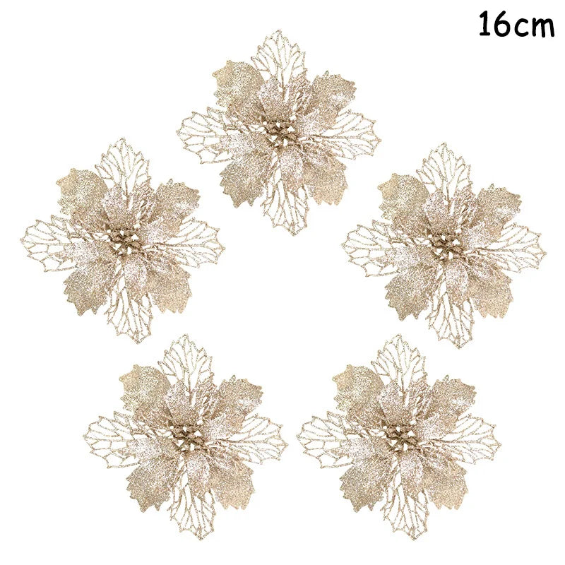 5Pcs Christmas Red Berry & Pine Cone Artificial Branches Décor Christmas Décor Branches Babs 5pcs champagne