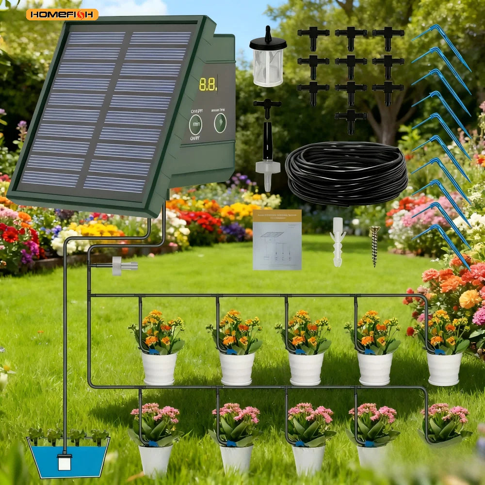 Solar Automatic Drip Irrigation System – Gardens & Raised Beds Drip Irrigation Kit Babs