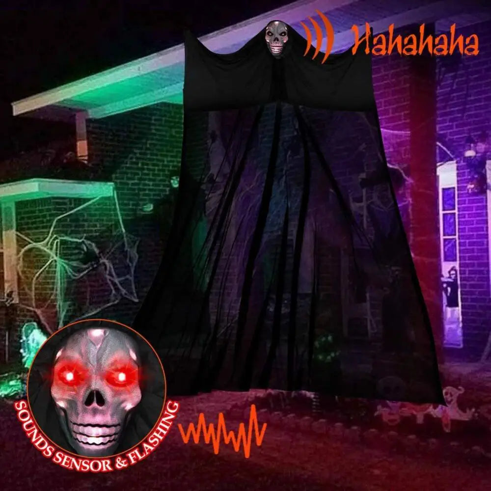 LED Light-Up Eyes Halloween Ghost Tree Hugger – 14ft Yard Decor Halloween Yard Decoration Babs