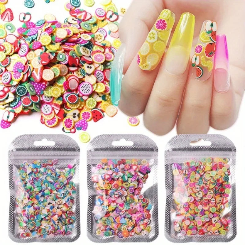 2-Pack Soft Clay Fruit & Feather Nail Art Decoration Pieces Nail Art Decorations Babs