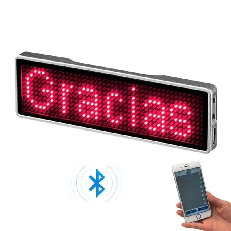 Bluetooth LED Name Badge – Programmable Scrolling Display Tag LED Name Badge Babs