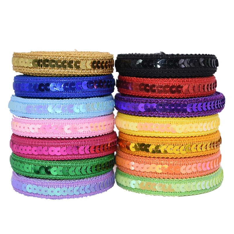 5M Sequin Ribbon Lace Trim 12mm – Bridal DIY Sewing Craft Sequin Lace Trim Babs