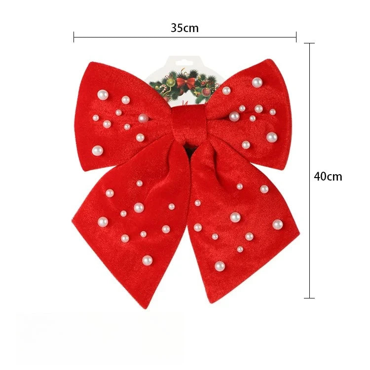 Handmade Red Fabric Christmas Bow Ornament – Tree & Wreath Decor Christmas Bow Ornament Babs