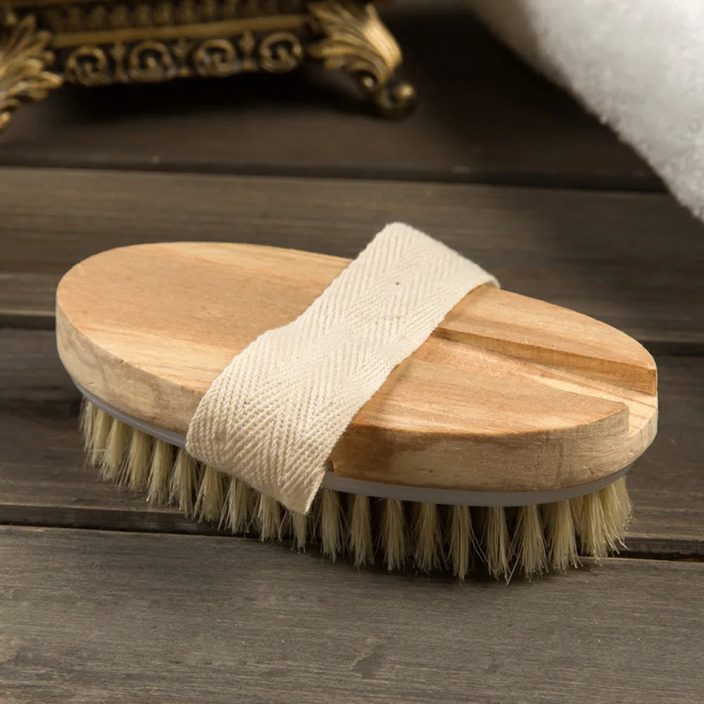 Wooden Long Handle Body Shower Brush – Exfoliating & Massage Body Shower Brush Babs