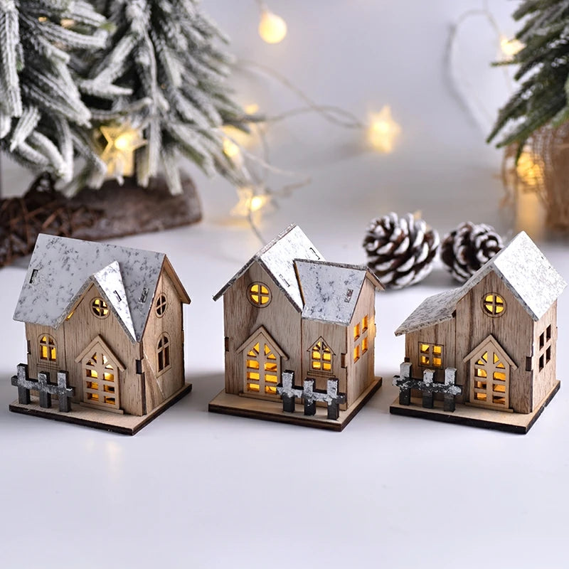 Christmas LED Wooden House Cabin Ornament – DIY Xmas Decor Christmas Cabin Ornament Babs