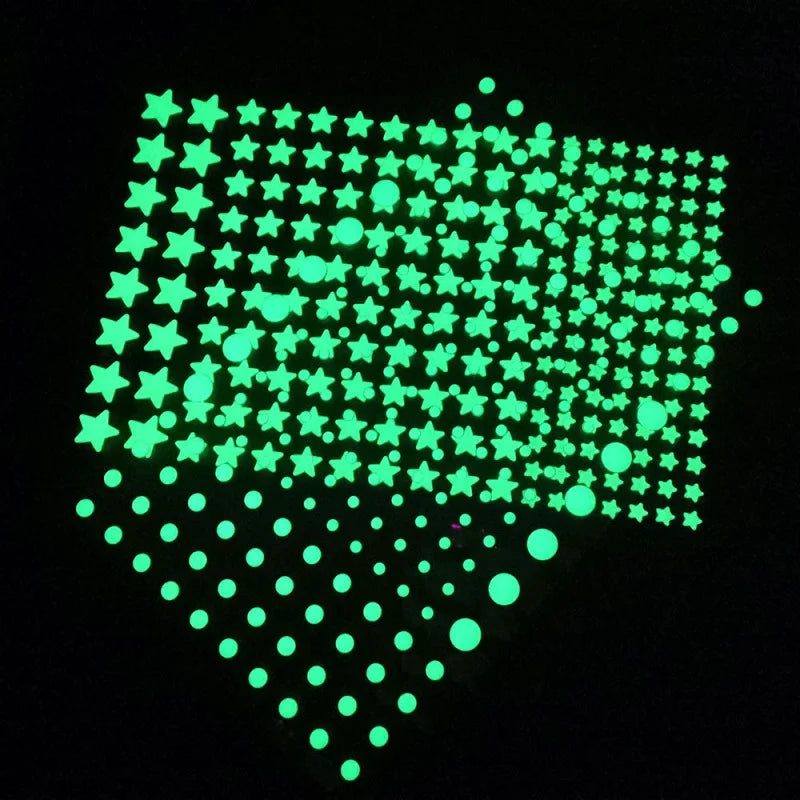 Glow in the Dark 3D Star & Dot Wall Stickers for Kids Room Wall Decal Stickers Babs