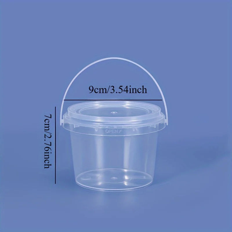 10-Pack Clear Slime Containers with Lids & Handles | DIY Slime Storage Containers Babs
