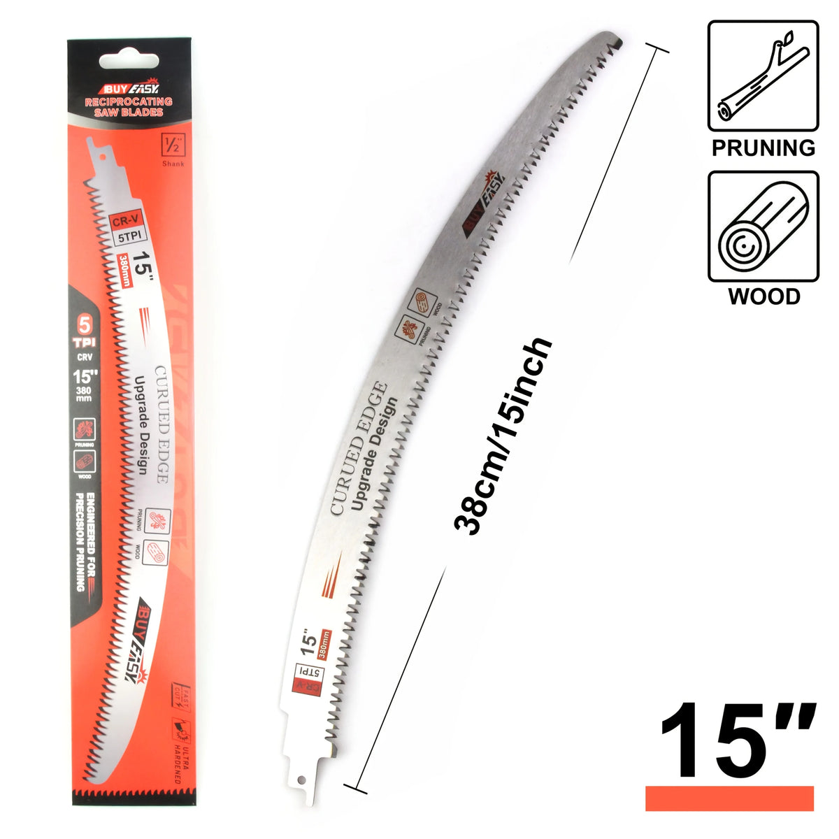 Japanese Tooth Reciprocating Saw Blade 10/12/15in CR-V Steel Reciprocating Saw Blade Babs 38cm