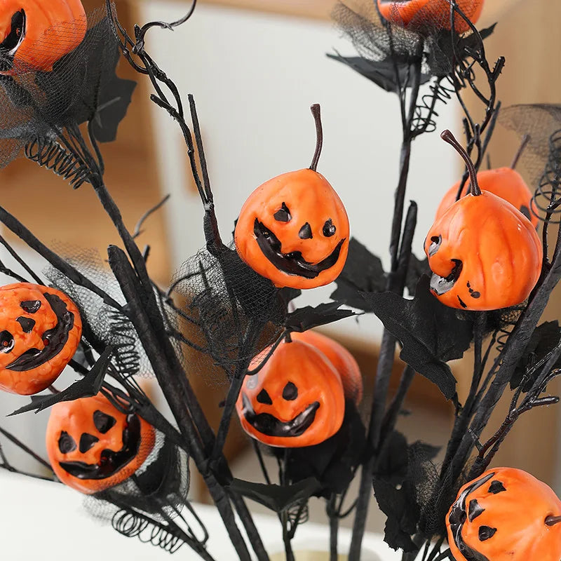 Halloween Mini Pumpkin Bouquet – Maple Leaves & Twigs Décor Halloween Decoration Babs