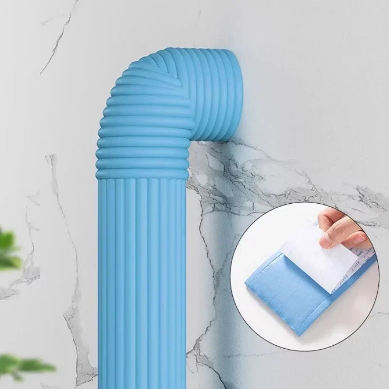 Self-Adhesive Pipe Wrap Concealer – Decorative Cover 1–4 Rolls Pipe Cover Wrap Babs Blue 4Rolls 2M