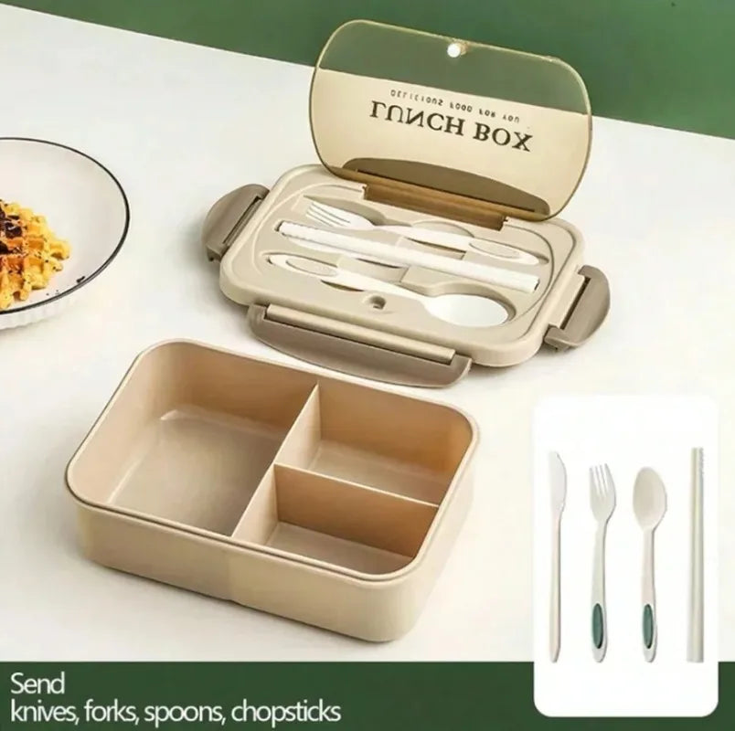 Adult Bento Box Set – 3 Compartments, Microwave Safe + Utensils Bento Lunch Box Set Babs