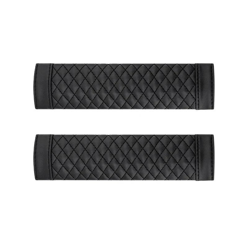 Universal PU Leather Car Seat Belt Cover Shoulder Pad Cushion Seat Belt Cover Babs Black-2Pcs