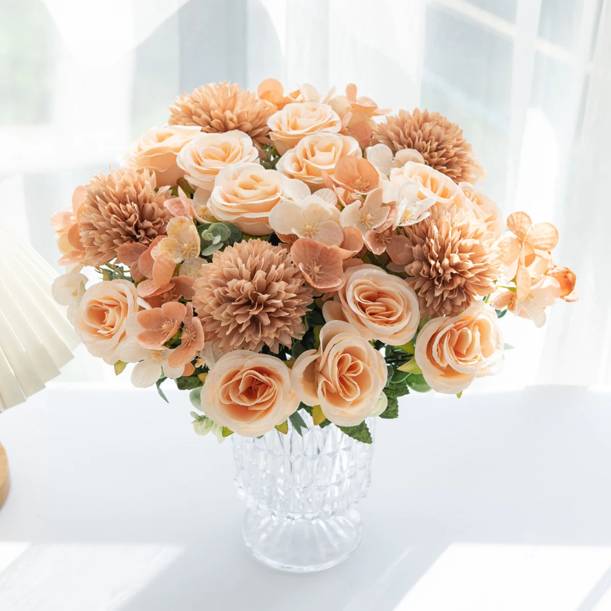 Silk Artificial Flower Bouquet – Rose Peony Hydrangea Home Decor Artificial Flower Bouquet Babs