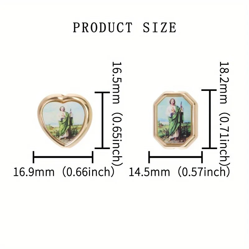 10pcs Catholic St. Jude & Our Lady Charms for DIY Rosary Jewelry Religious Jewelry Charms Babs