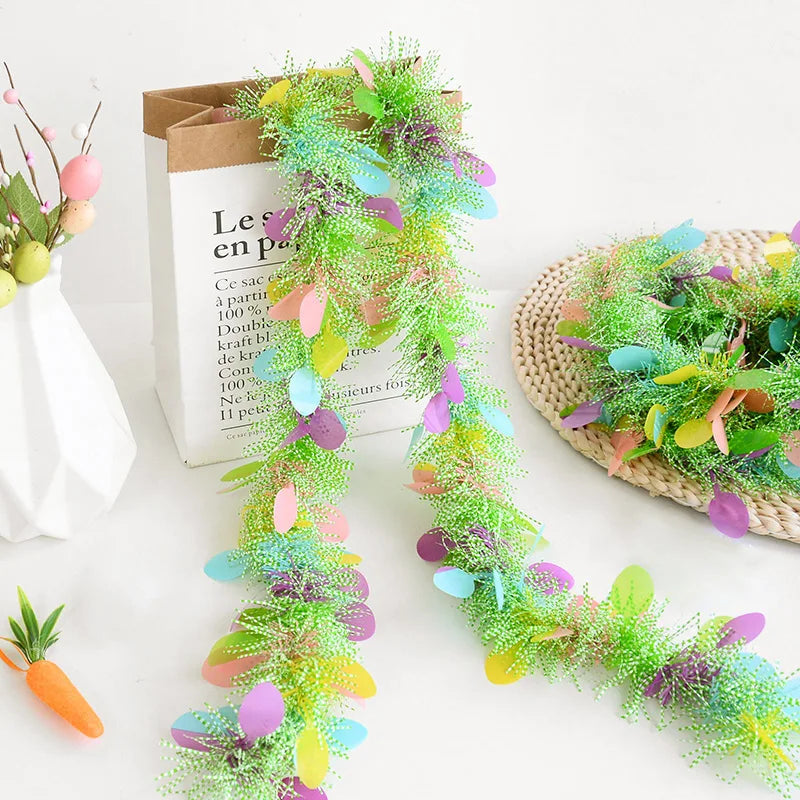 2M Easter Colorful Hanging Garland DIY Wreath Spring Decor Easter Garland Decoration Babs A
