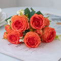 Silk Peony Rose Artificial Flowers – Wedding & Home Décor Artificial Silk Flowers Babs Orange 2 pcs