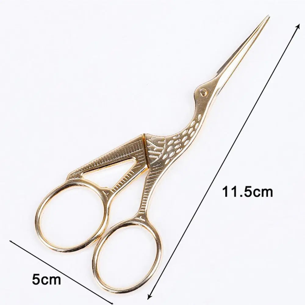 Vintage Bird Crane Embroidery Scissors – Stainless Steel Tailor Shears Embroidery Scissors Babs gold-L 11.5x5cm